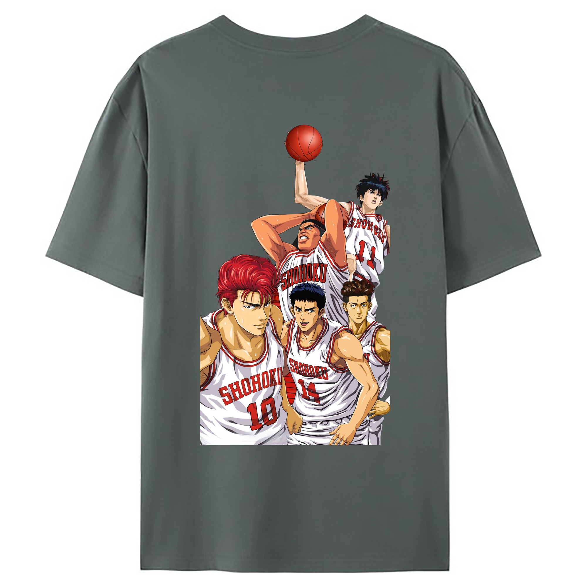 （画像用） SLAM DUNK／スラムダンク 綿100％ メンズ半袖Tシャツ（バックプリント） 通気性